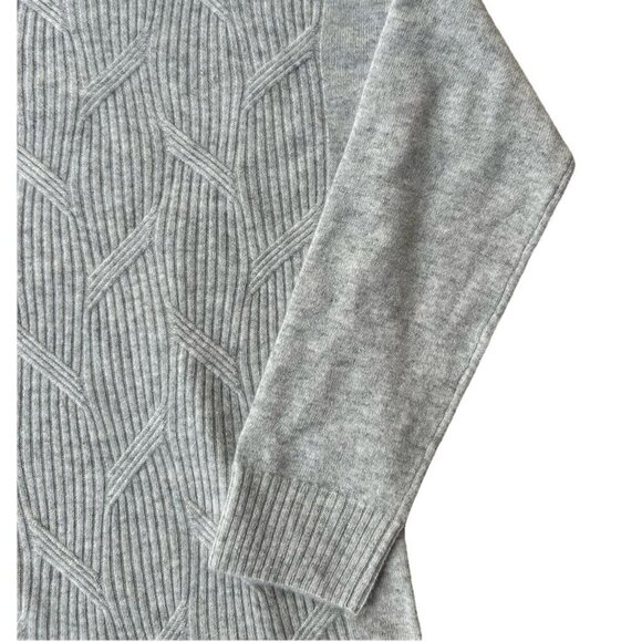Isaac Mizrahi Cashmere Mock Neck Cable Sweater Women's Size Large Gray Soft - Picture 6 of 7